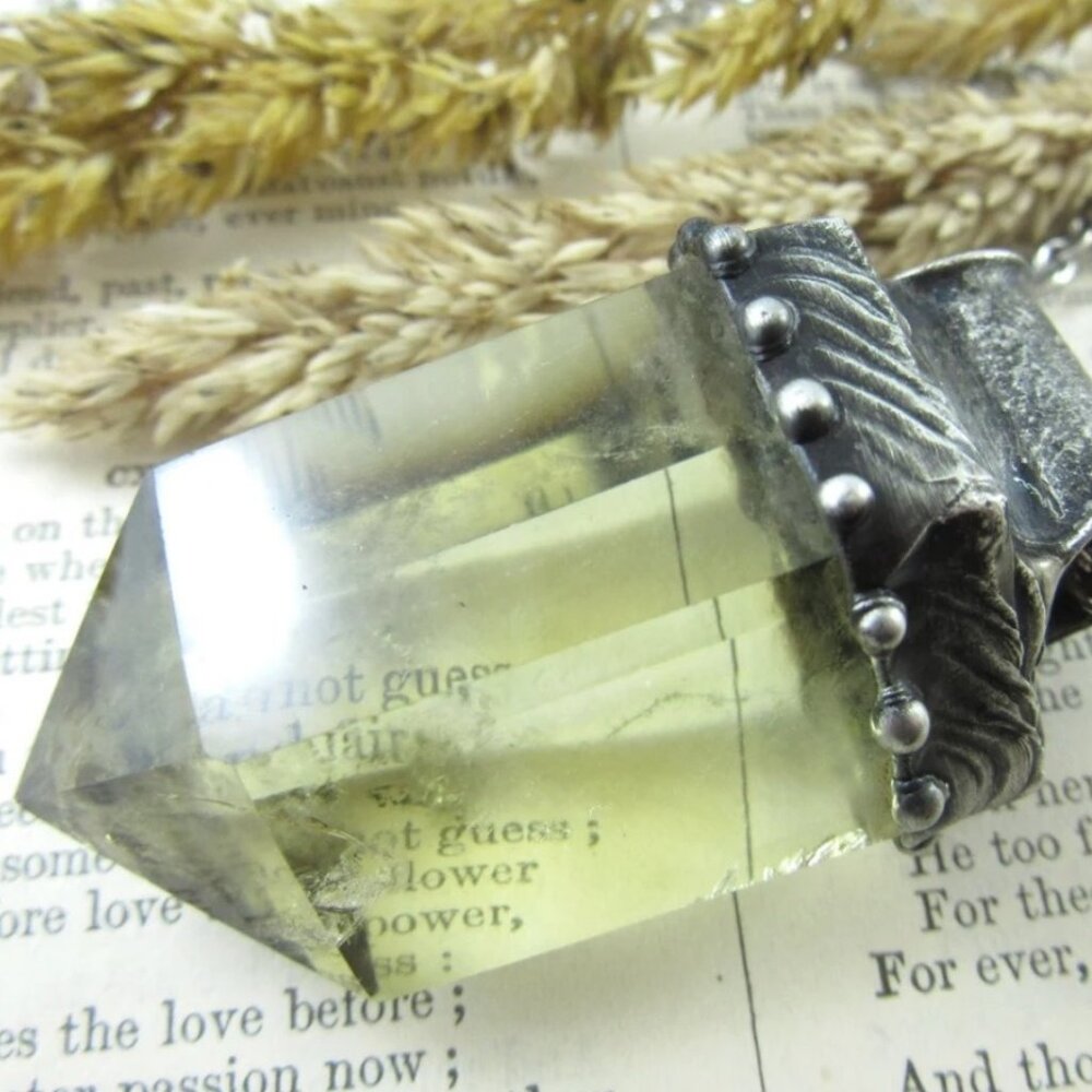 Huge Artisan Handmade Natural Citrine Crystal Talisman Pendant Necklace!